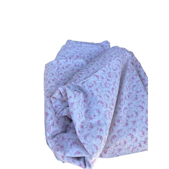 Vintage Shabby Chic Home Rachel Ashwell Small Florals Flat Sheet Brown Label Que - Picture 5 of 8